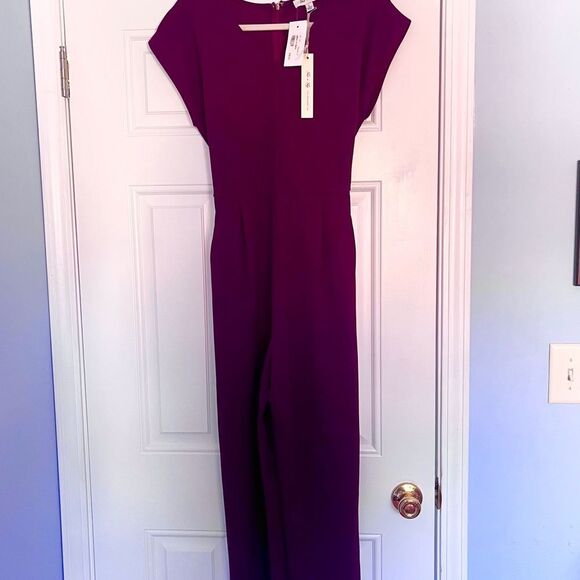 She + Sky Pants - Brand New She + Sky Women's Large Plum Purple Jumpsuit With Pockets